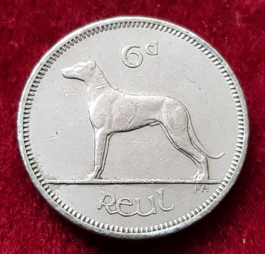  12106(6) 6 Pingin / Pence (Irland / Wolfshund) 1962 in vz ......................... von Berlin_coins   