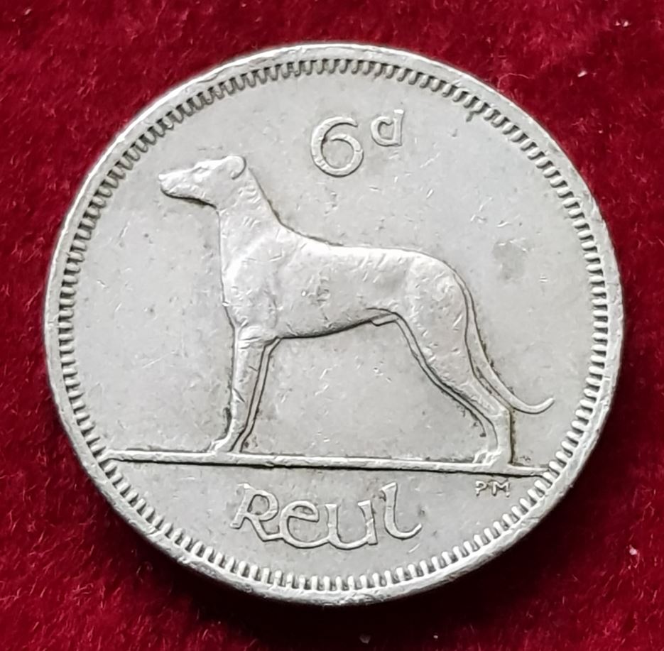  12109(7) 6 Pingin / Pence (Irland / Wolfshund) 1964 in ss ......................... von Berlin_coins   
