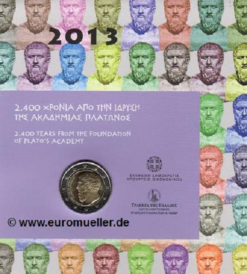 Griechenland 2 Euro Sondermünze 2013...Platon...bu.   