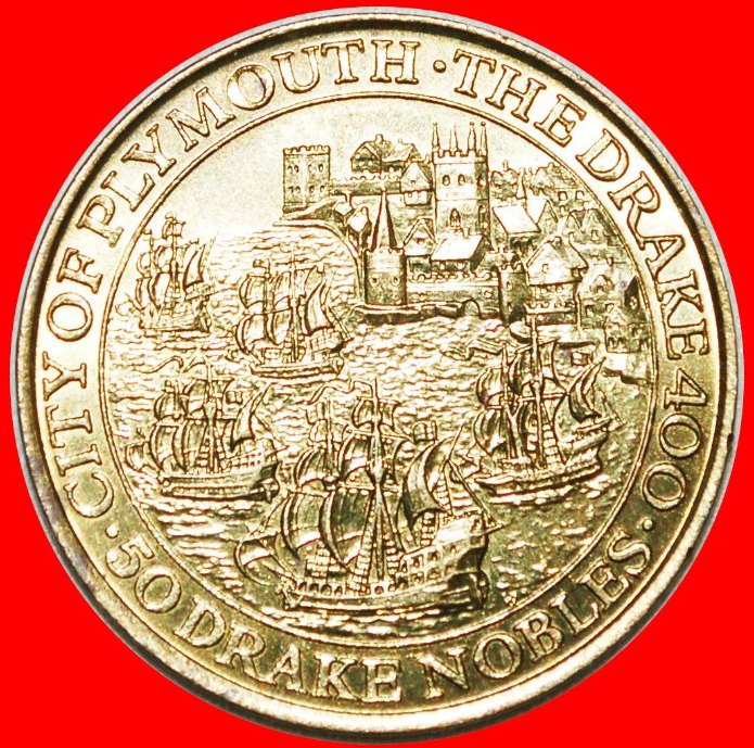  • SHIPS: GREAT BRITAIN ★ 50 DRAKE NOBLES 1980 UNC MINT LUSTER! LOW START! ★ NO RESERVE!   