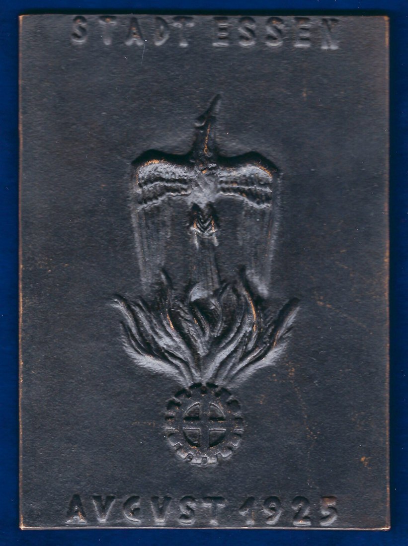  Ruhr-Occupation Liberation Plaque- Medal Essen 1925 by Holub   