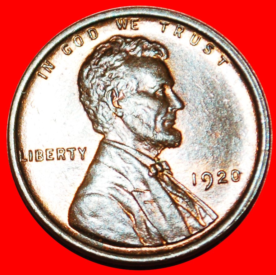  • WHEAT PENNY (1909-1958): USA★1 CENT 1920! LINCOLN (1809-1865) MINT LUSTER!★LOW START ★ NO RESERVE!   