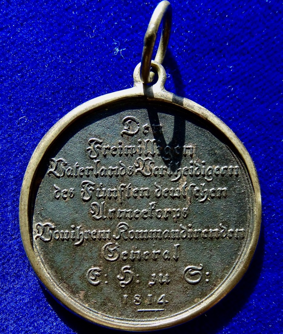  Belagerung von Mainz 1814 Herzog Ernst Medaille für die Freiwilligen   