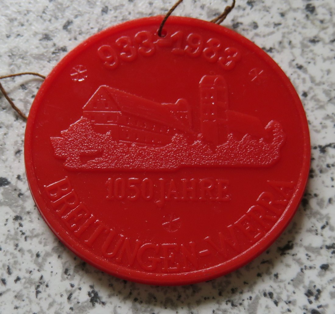  DDR-Medaille 1050 Jahre Breitungen-Werra 1983, rot   