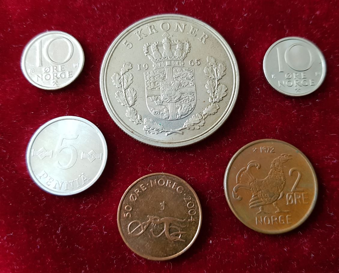  ML0090) 6 Münzen (Norwegen, Finnland, Dänemark) 1965 - 2004 in vz oder besser ..... von Berlin_coins   