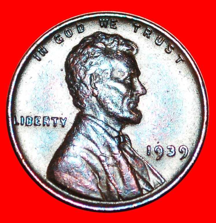  • WHEAT PENNY (1909-1958): USA ★ 1 CENT 1939! LINCOLN (1809-1865)! LOW START ★ NO RESERVE!   