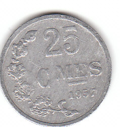  25 Centimes Luxemburg 1957  b.   