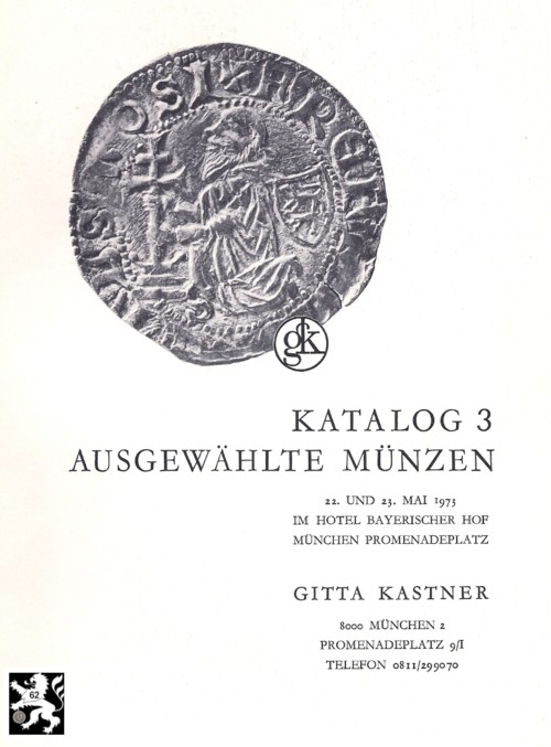  Kastner (München) Auktion 03 (1973) Würzburg Spezialsammlung / Sammlung Johanniterorden auf Rhodos   