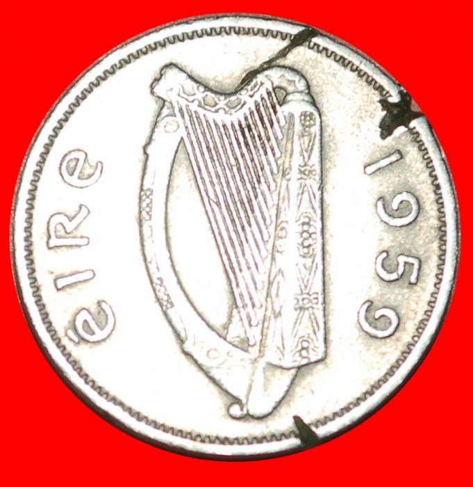  • IRISCHER WOLFSHUND: IRLAND ★ 6 PENCE 1959! OHNE VORBEHALT!   
