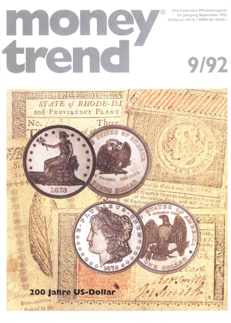  Money Trend 9/1992 - ua. Beischläge zu brandenburgischen Denaren   