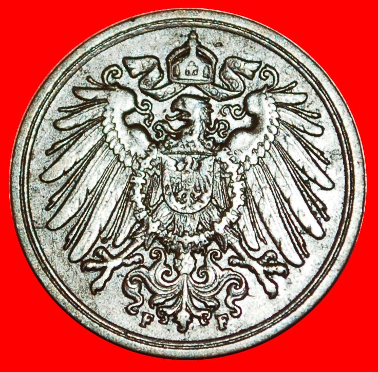  * EAGLE (1890-1916): GERMANY ★ 1 PFENNIG 1906F! Wilhelm II (1888-1918) LOW START ★ NO RESERVE!   