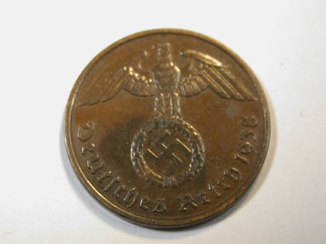 F13  3. Reich  2 Pfennig 1938 G in ss-vz  Originalbilder   