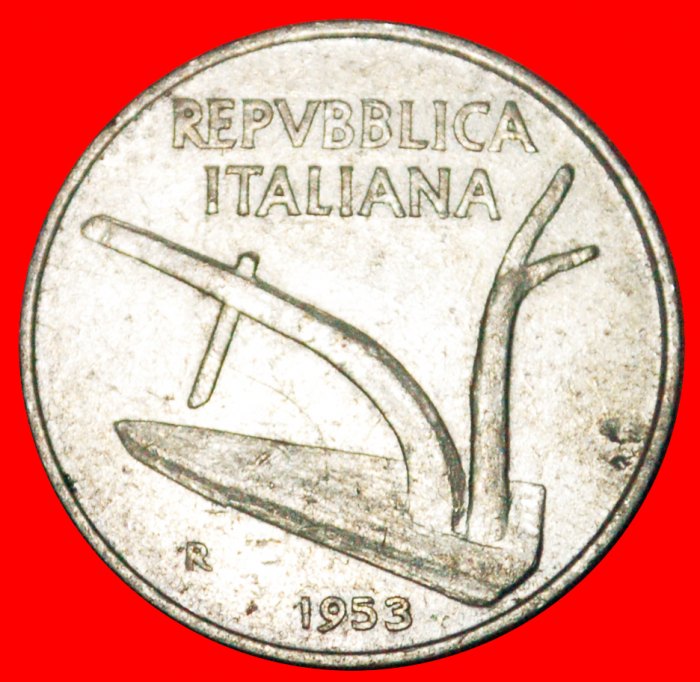  * PLOUGH  (1951-2001): ITALY ★ 10 LIRAS 1953R!!! LOW START ★ NO RESERVE!   