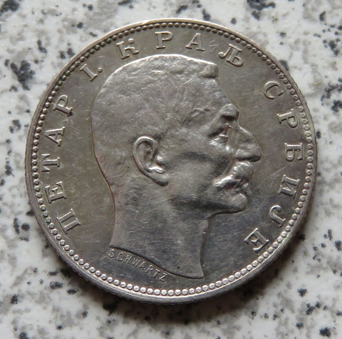  Serbien 1 Dinar 1904, Erhaltung   