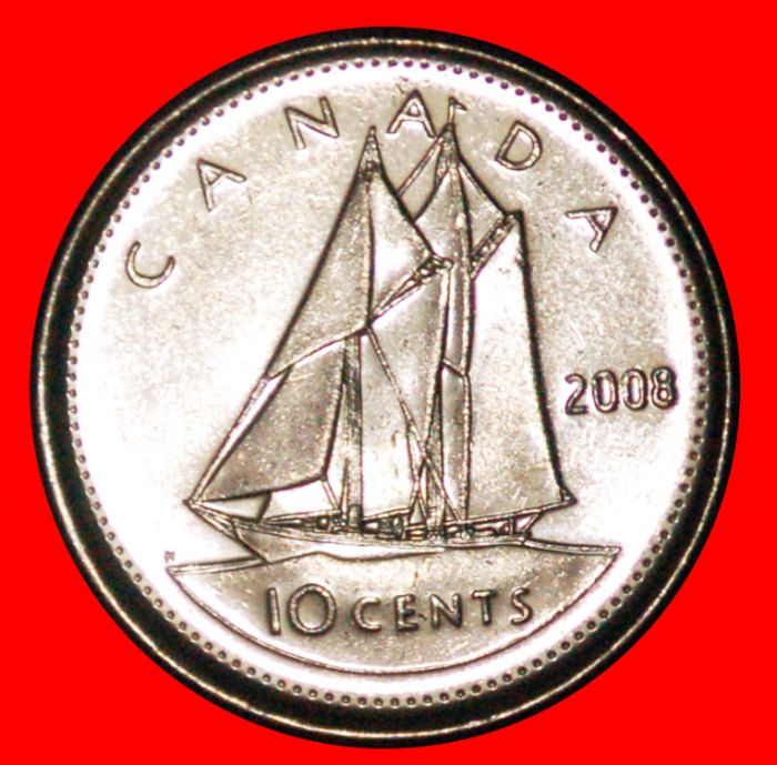  * SHIP (1937-2021): CANADA ★ 10 CENTS 2008 MINT LUSTRE!  ★LOW START ★NO RESERVE   