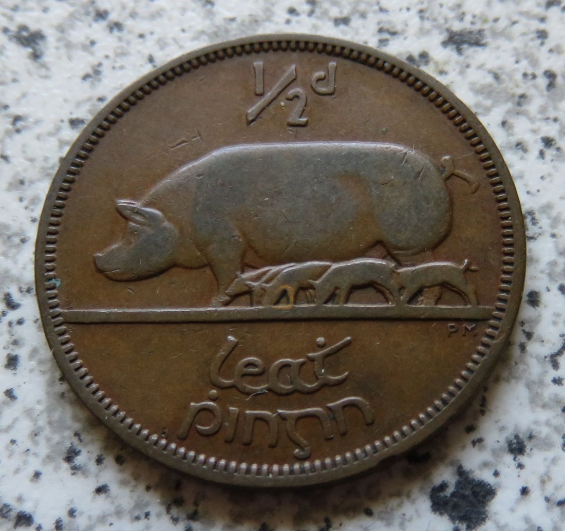 Irland half Penny 1939, seltenster Jahrgang   