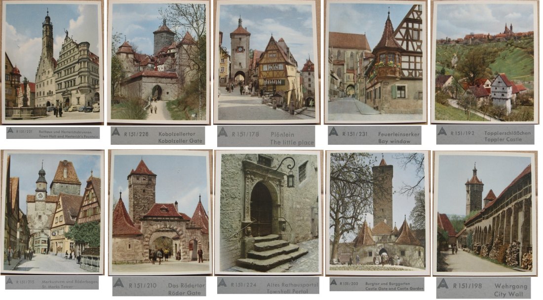  Deutschland, Rothenburg ob der Tauber, eine Sammlung von 10 alten Postkarten   