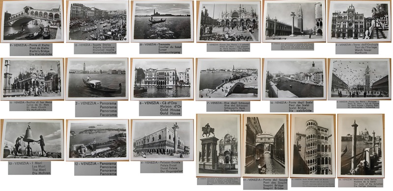  Italien, Venedig, 19 alte Ansichtkarten, schwarz-weiß   