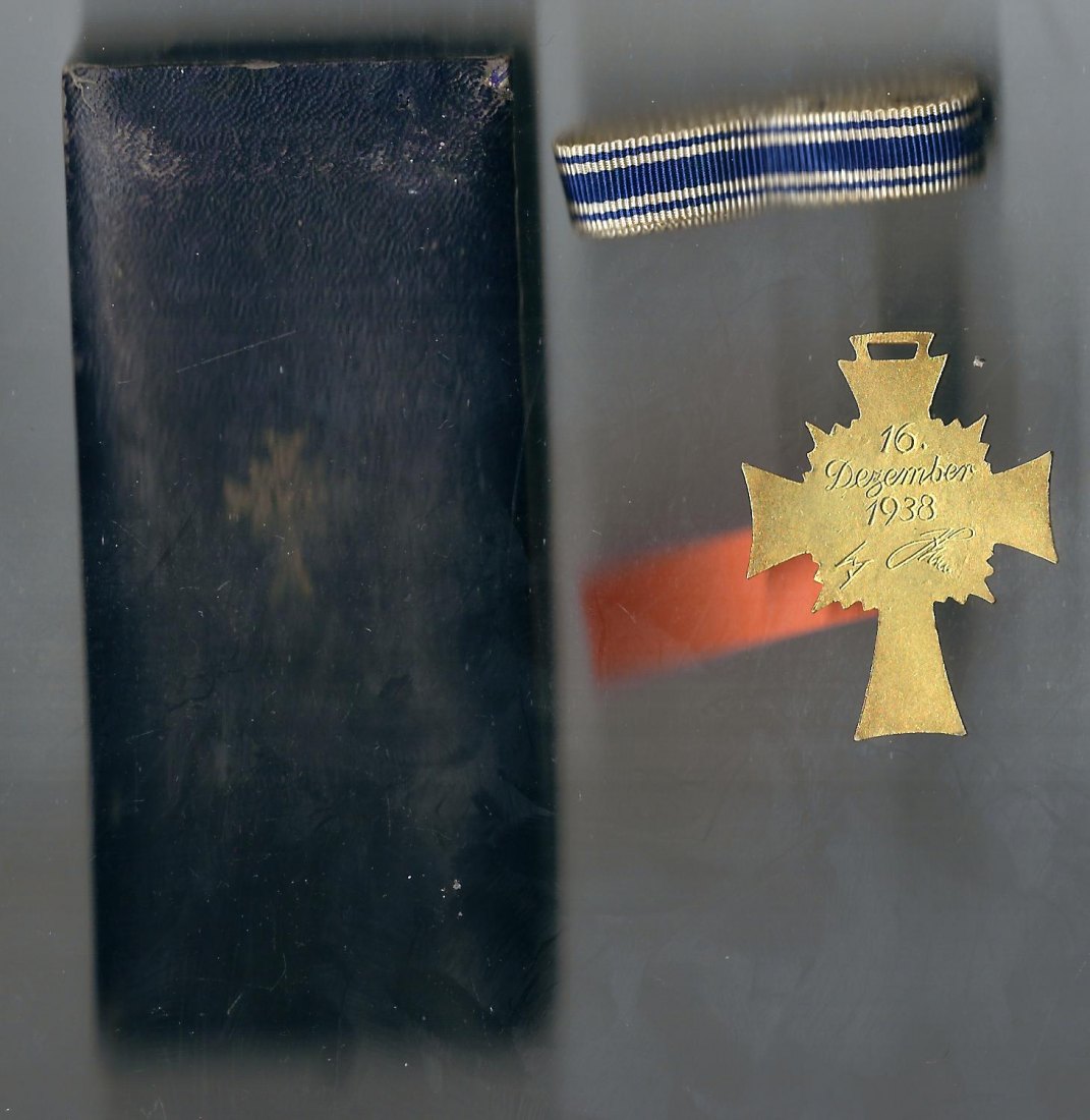  Militaria Orden II WK Mutterkreuz Gold in Originalkiste Goldankauf Koblenz Frank Maurer i218   