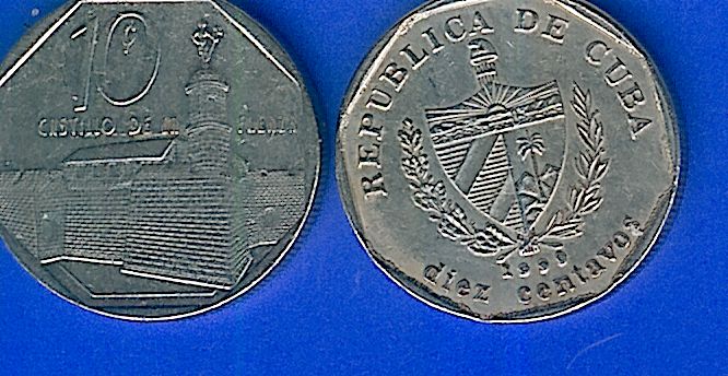 Kuba/Cuba, 0,10 CUC ($) (10 centavos)- M&uuml;nze, gebraucht, 1994