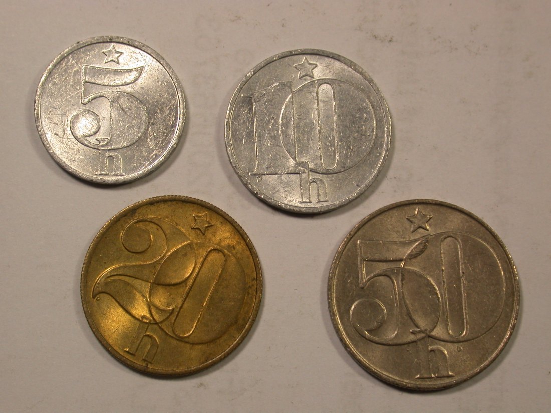  F18  CSSR CR  4 Münzen von 1990 verschieden gut   Originalbilder   