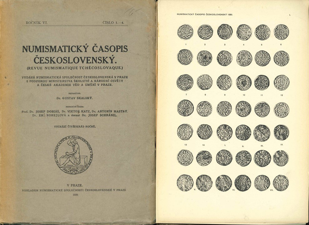  Numismaticky Casopis Ceskoslovensky, 1930, 216 Seiten, 8 Tafeln   