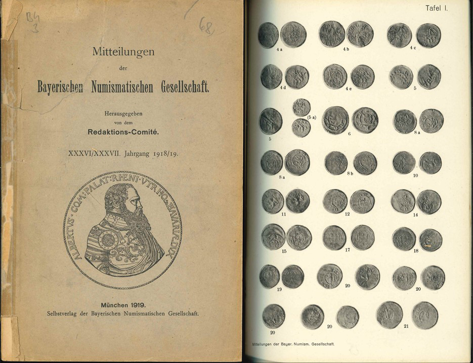  Mitteilungen der Bayerischen Numismatischen Gesellschaft; München 1919   