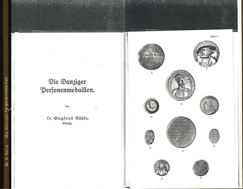  Dr.S.Rühle; Die Danziger Personenmedaillen-Zeitschrift des Westpreußischen Geschichtsvereins; 1930   