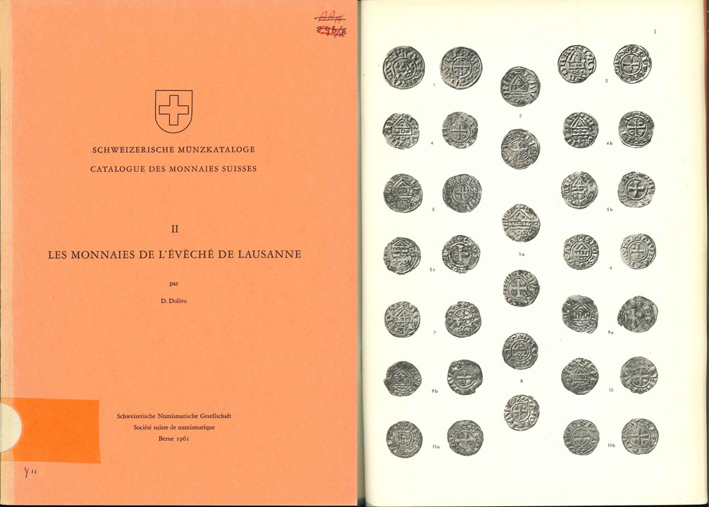  D. Dolivo; Schweizerische Münzkataloge II; Les Monnaies de L`évéché de Lausanne; Bern 1961   