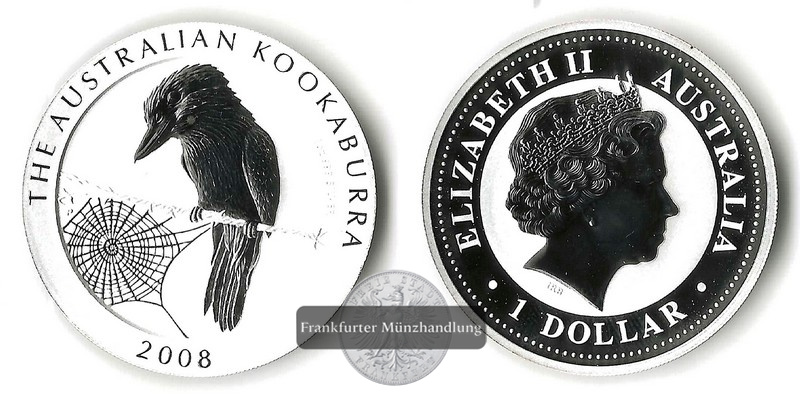  Australien  1 Dollar  2008  Kookaburra FM-Frankfurt  Feinsilber: 31,1g   