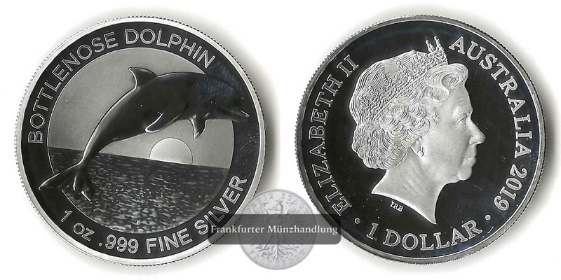  Australien  1 Dollar  2019 Bottlenose Dolphin  FM-Frankfurt  Feinsilber: 31,1g   