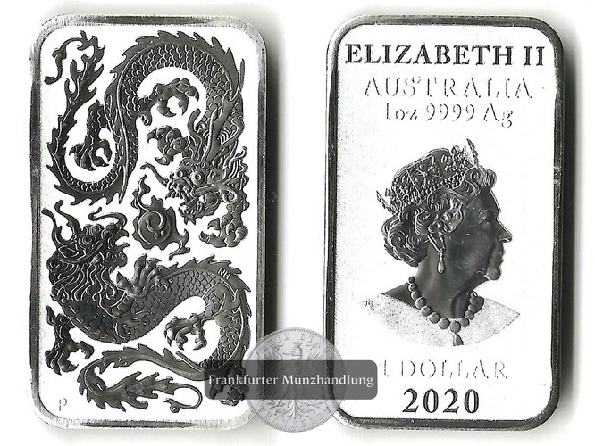  Australien  1 Dollar  2020 Chinese Dragon FM-Frankfurt  Feinsilber: 31,1g   