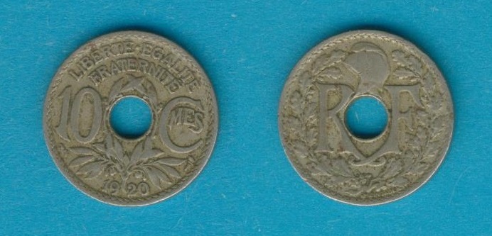  Frankreich 10 Centimes 1920   