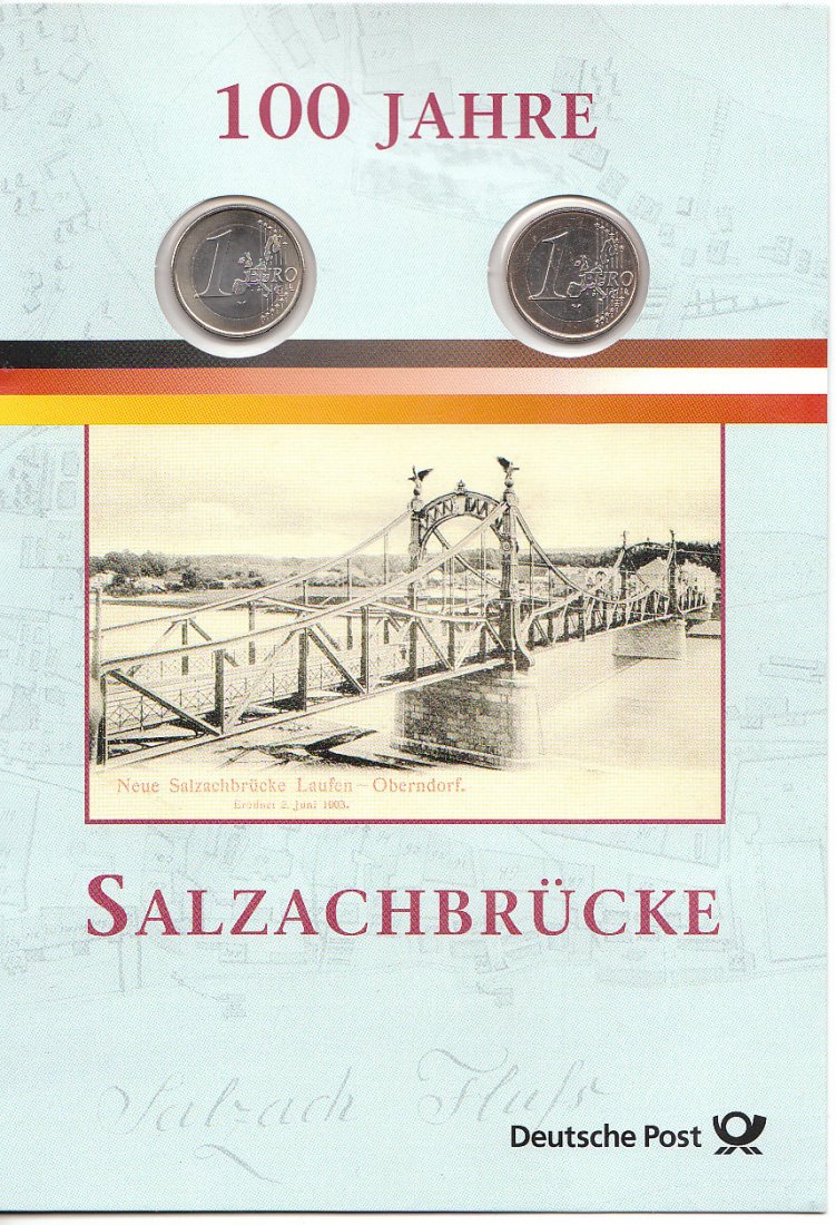  Numisblatt 100 Jahre Salzachbrücke Din A5 4 Seiten   