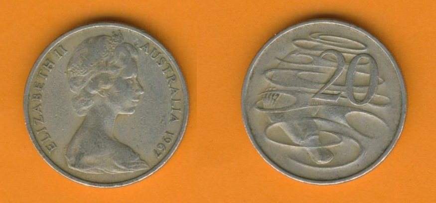  Australien 20 Cents 1967   