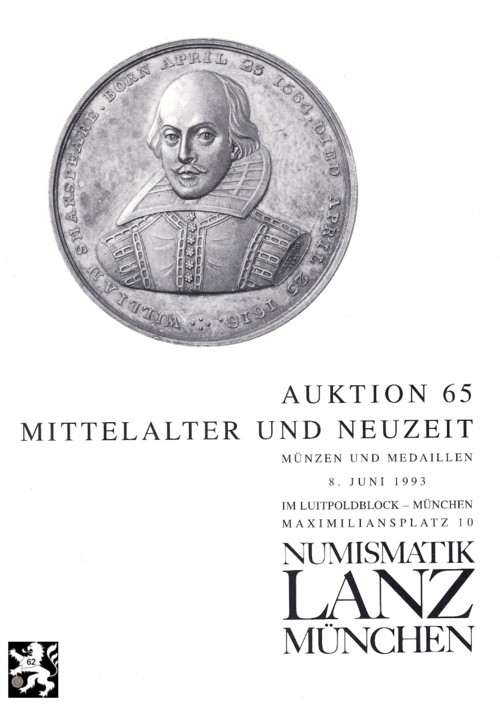  Lanz ( München ) Auktion 65 (1993) Mittelalter & Neuzeit ua Süddeutsche Brakteaten   