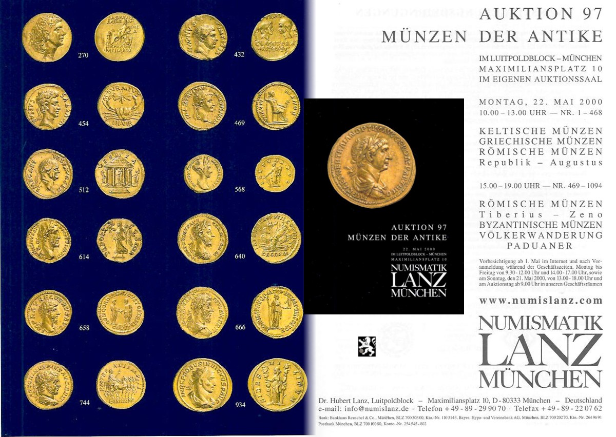  Lanz ( München ) Auktion 97 (2000) ANTIKE - Römische Republik & Kaiserzeit ,Griechen ,Kelten ,Byzanz   