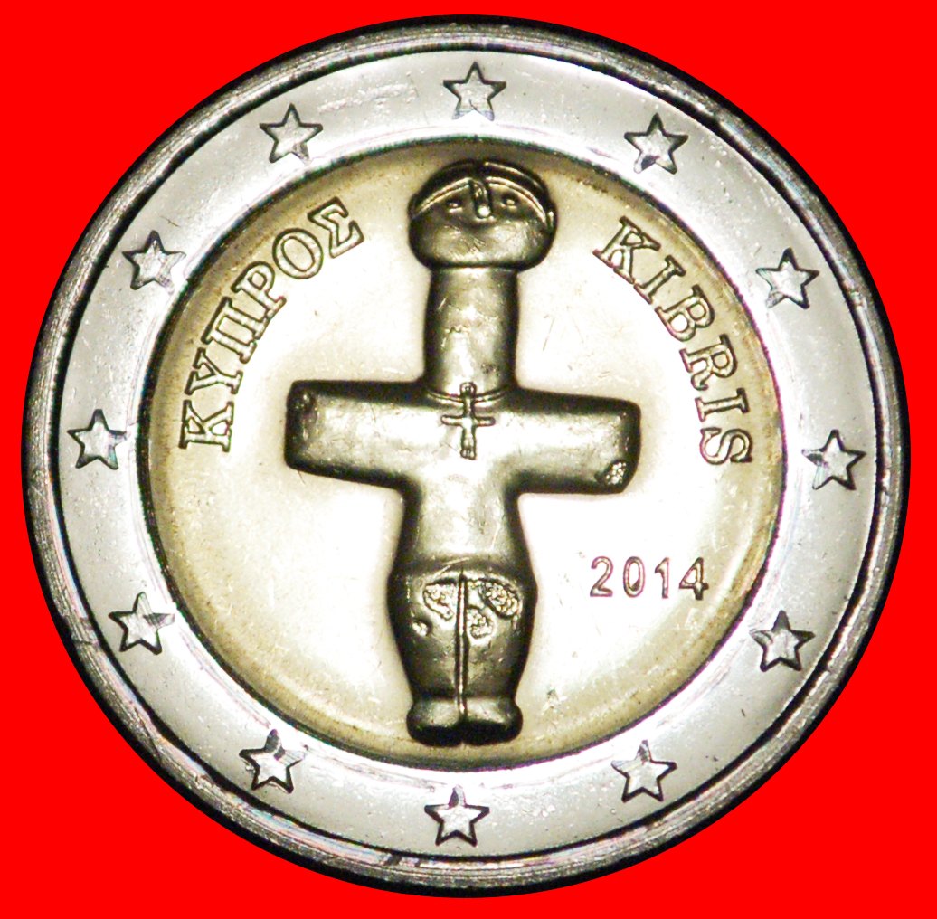  * GREECE (2008-2021): CYPRUS ★ 2 EURO 2014 MINT LUSTRE! UNCOMMON YEAR! LOW START ★ NO RESERVE!   
