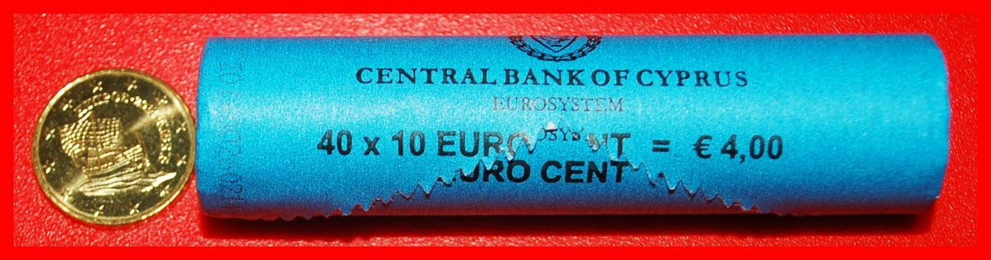  * GREECE (2008-2021): CYPRUS★10 CENT 2014 NORDIC GOLD★SHIP★UNC ROLL★UNCOMMON★LOW START ★ NO RESERVE!   