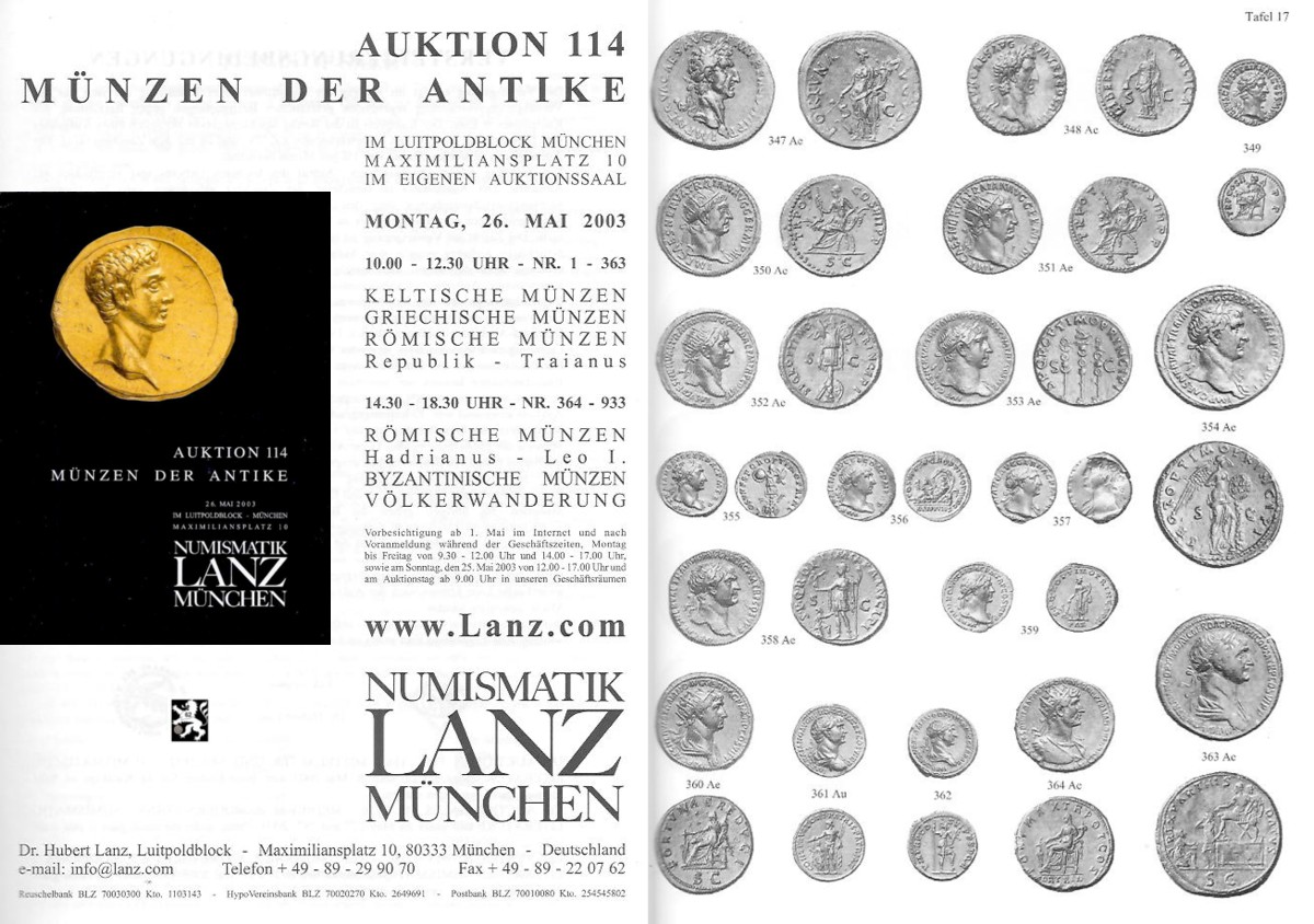  Lanz ( München ) Auktion 114 (2003) ANTIKE Römische Republik & Kaiserzeit ,Griechen ,Kelten ,Byzanz   
