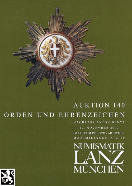  Lanz ( München ) Auktion 140 (2007) Orden und Ehrenzeichen   