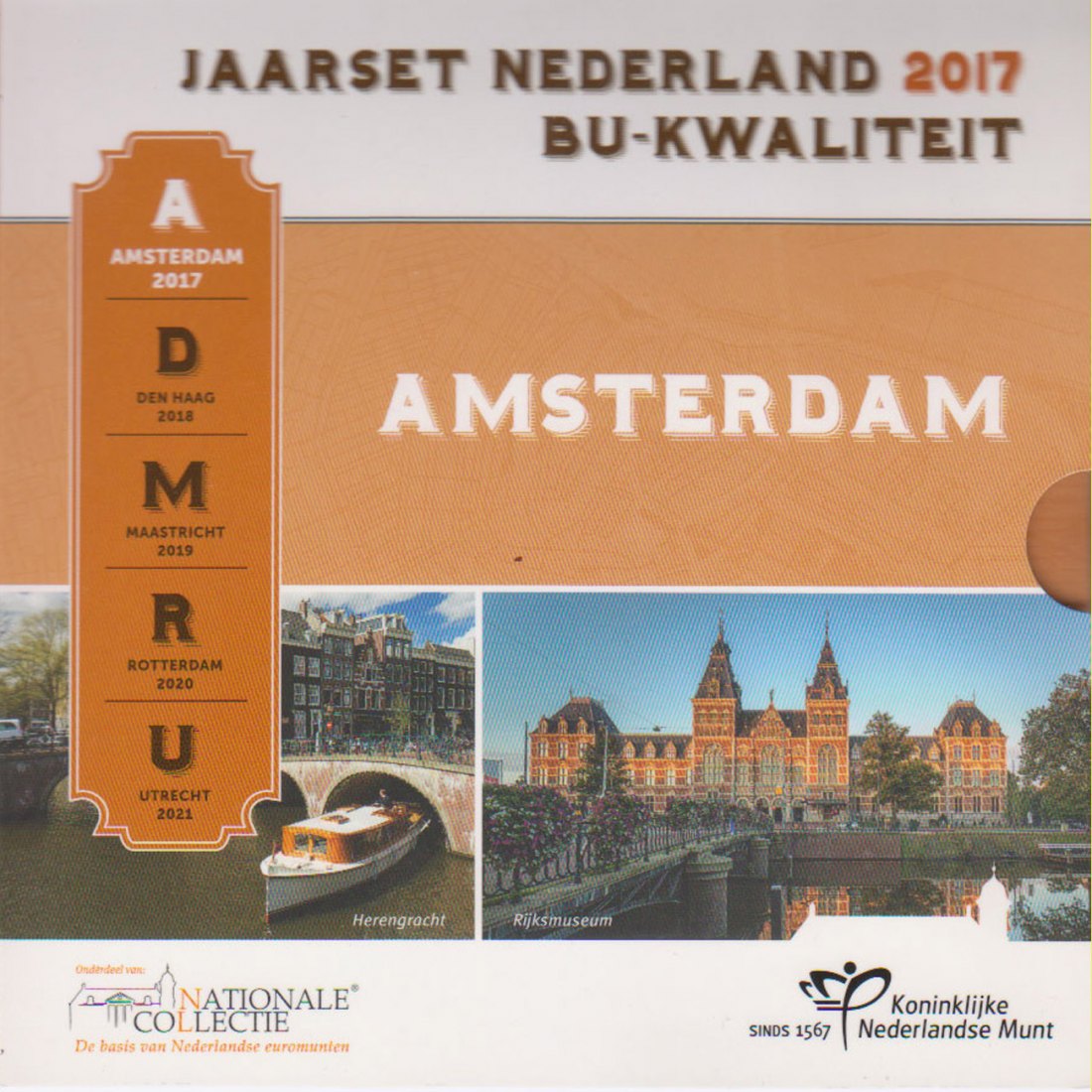  Offiz. Euro-KMS Niederlande *Städte in den Niederlanden - Amsterdam* 2017 nur 15.000St!   