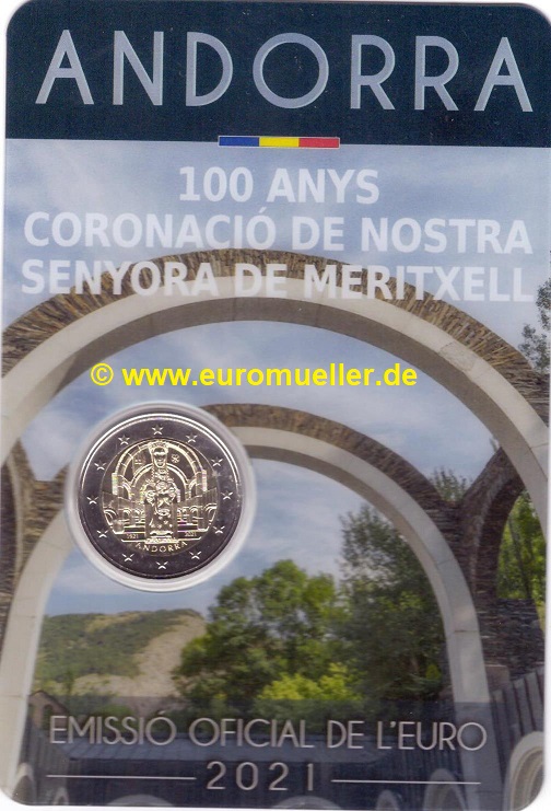 Andorra ...2 Euro Gedenkmünze 2021...bu...Coincard...Meritxell   