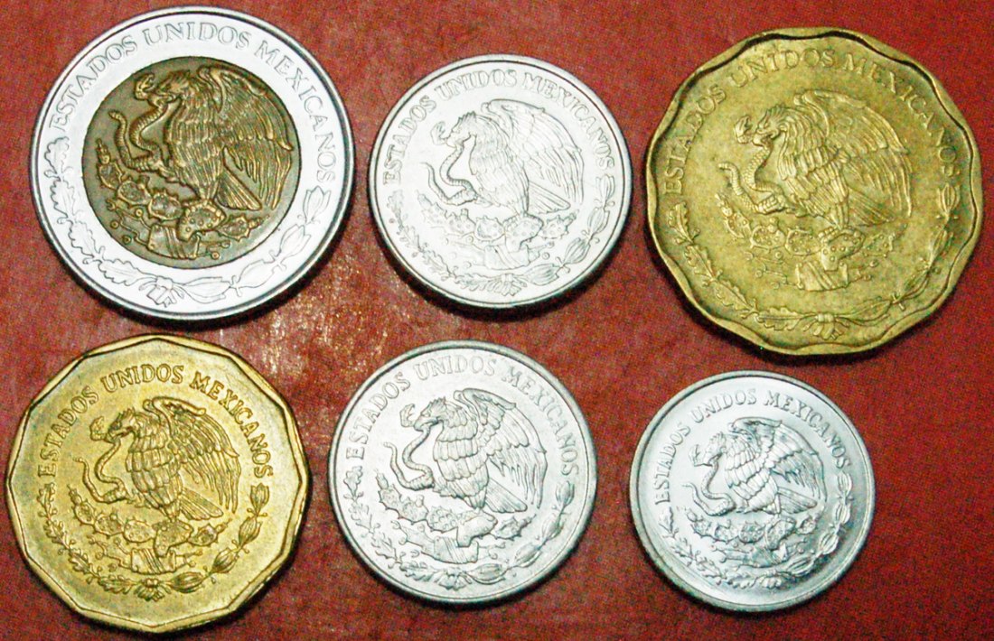  * LAST REFORM SET: MEXICO ★ 6 NEW PESO COINS 1992-! LOW START ★ NO RESERVE!   