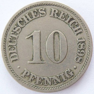  Deutsches Reich 10 Pfennig 1898 A K-N ss   