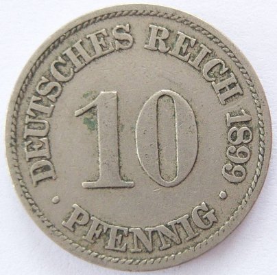  Deutsches Reich 10 Pfennig 1899 A K-N ss   
