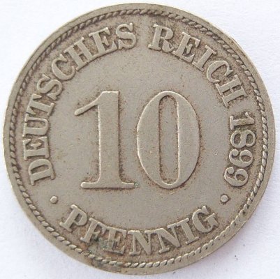  Deutsches Reich 10 Pfennig 1899 A K-N s-ss   