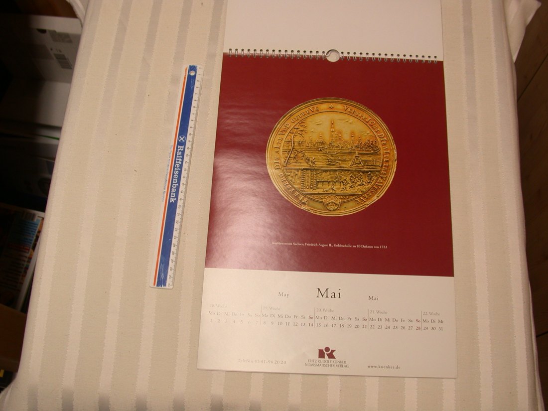  2006 Zeit und Geld  großer Kalender der Fa. Künker aus 2006 mit großen und seltenen Münzenht   