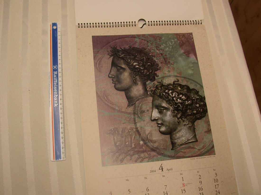  2004 The Art of Coins  Kalender der Fa.Künker von 2004 mit dekorativen antiken Münzbildern   