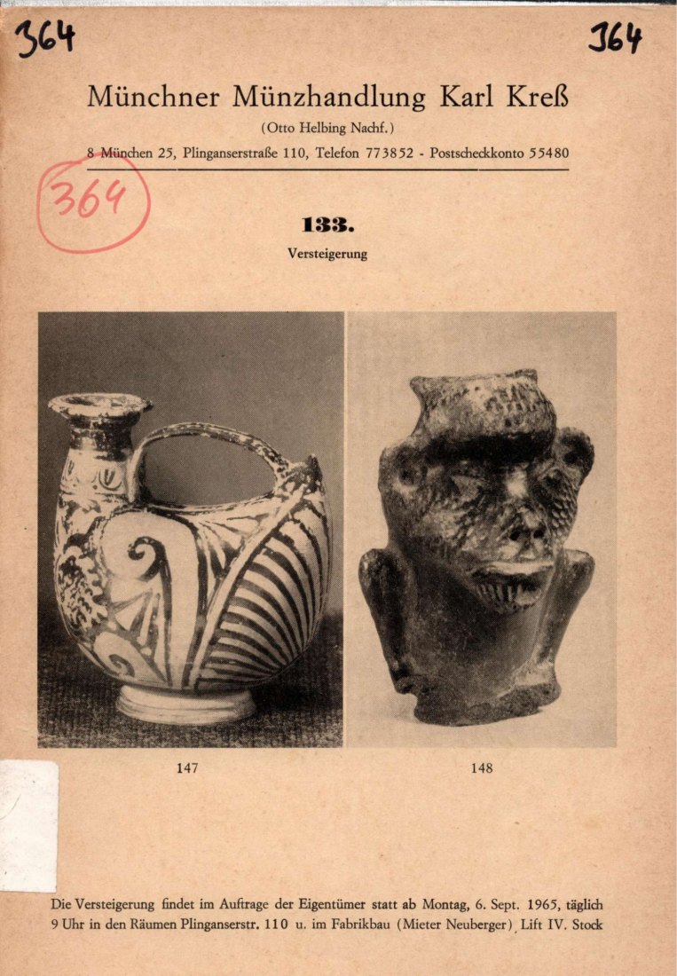  Kreß (München) Auktion 133 (1965) Goldmünzen Typensammlung - Die Sammlung MANGOLD - Wichtiges Werk !   